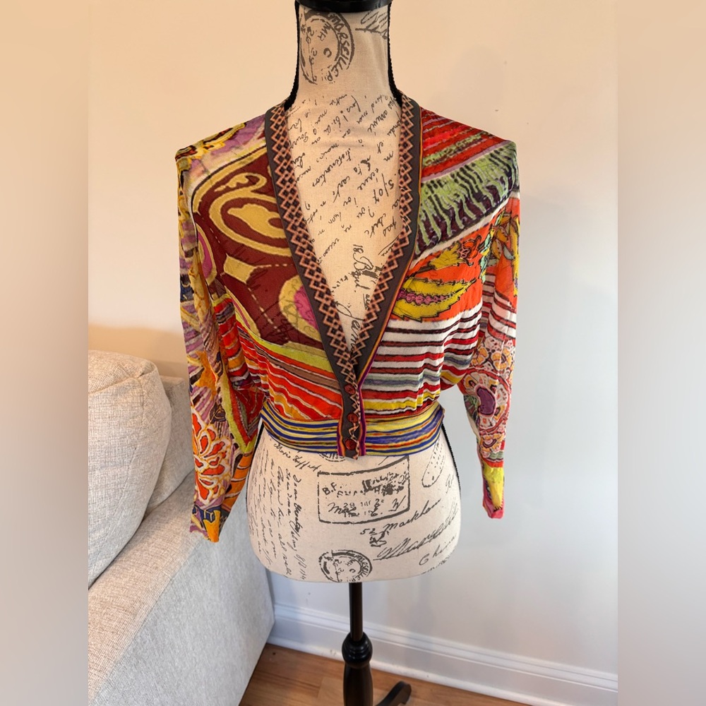 Fuzzi sheer cropped cardigan size XS
